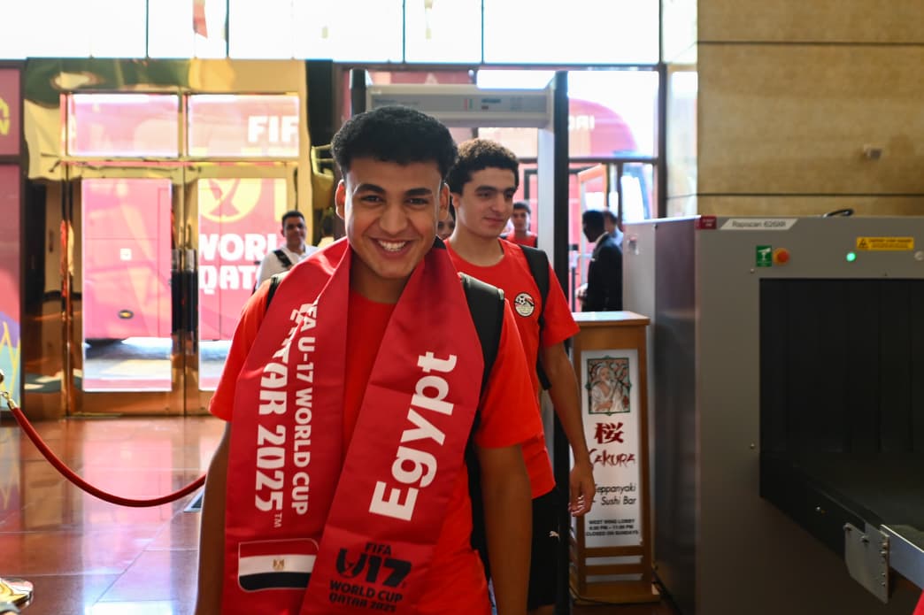 بعثة منتخب مصر تحت 17 سنة تصل لفندق إقامتها قبل المونديال