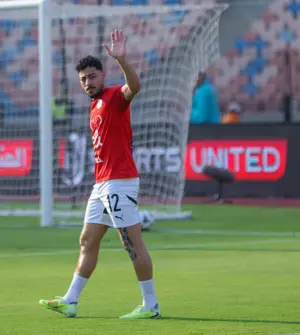 احماء منتخب مصر المشارك في كأس العرب قبل لقاء الجزائر