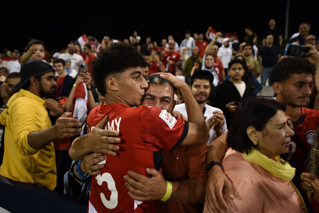 فرحة المنتخب الوطني تحت 17 سنة بعد التعادل مع فنزويلا بعشرة لاعبين