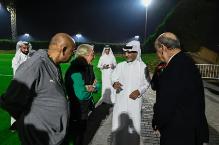 وزير الشباب والرياضة القطري يحضر مران منتخب مصر المشارك في كأس العرب