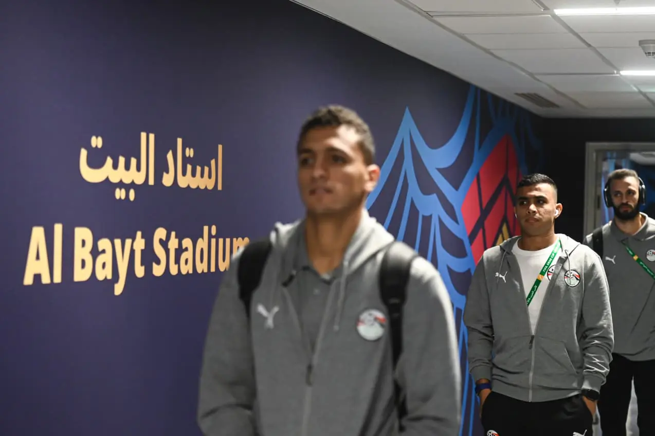 منتخب مصر المشارك في كأس العرب يصل لملعب البيت قبل مواجهة الأردن