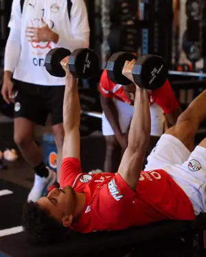 بالصور: تدريبات في الجيم لمنتخب مصر استعداداً لودية البرازيل