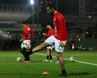 تدريب منتخب مصر المشارك في كأس العرب استعدادًا لمواجهتي الجزائر