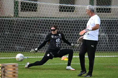 التمرين الأخير لمنتخب الكرة  النسائية تحت ٢٠ سنة قبل السفر لغينيا الإستوائية