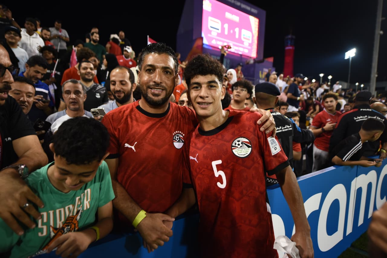 فرحة المنتخب الوطني تحت 17 سنة بعد التعادل مع فنزويلا بعشرة لاعبين