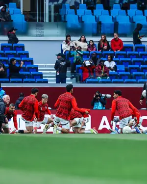 إحماء منتخب مصر قبل مواجهة السنغال