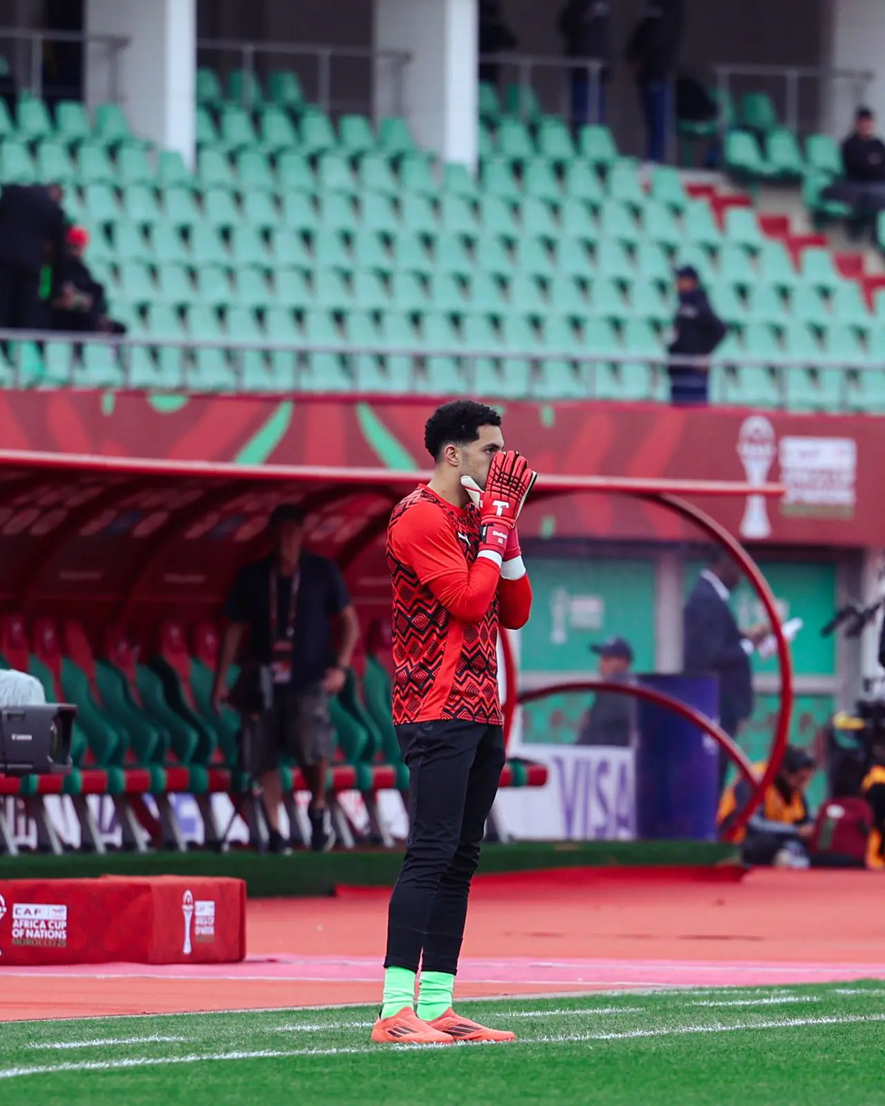 لاعبو منتخب مصر قبل مواجهة أنجولا