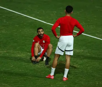 تدريب منتخب مصر المشارك في كأس العرب استعدادًا لمواجهتي الجزائر