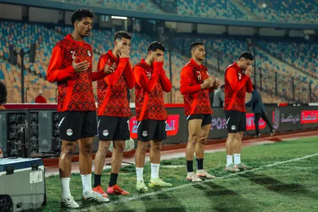 منتخب مصر قبل انطلاق مباراة نيجيريا