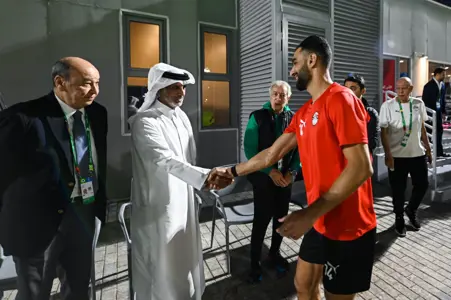 وزير الشباب والرياضة القطري يحضر مران منتخب مصر المشارك في كأس العرب